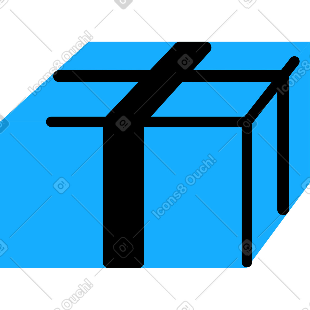 Ilustración Caja azul presente en estilo Transistor a descargar en PNG y SVG
