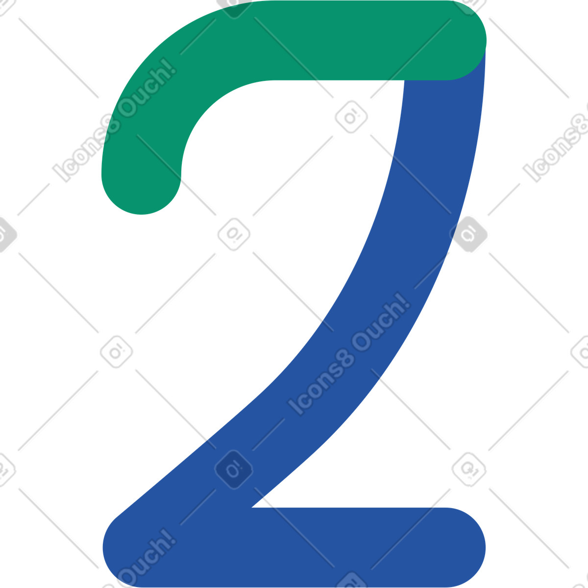 Иллюстрация Number two в стиле Spot — скачать в форматах PNG, SVG