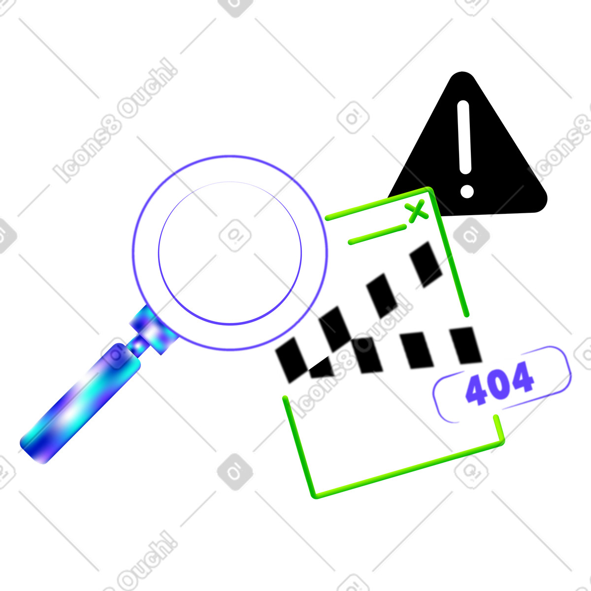 Illustration Erreur 404 page non trouvée dans le style Pure à télécharger aux formats PNG, SVG