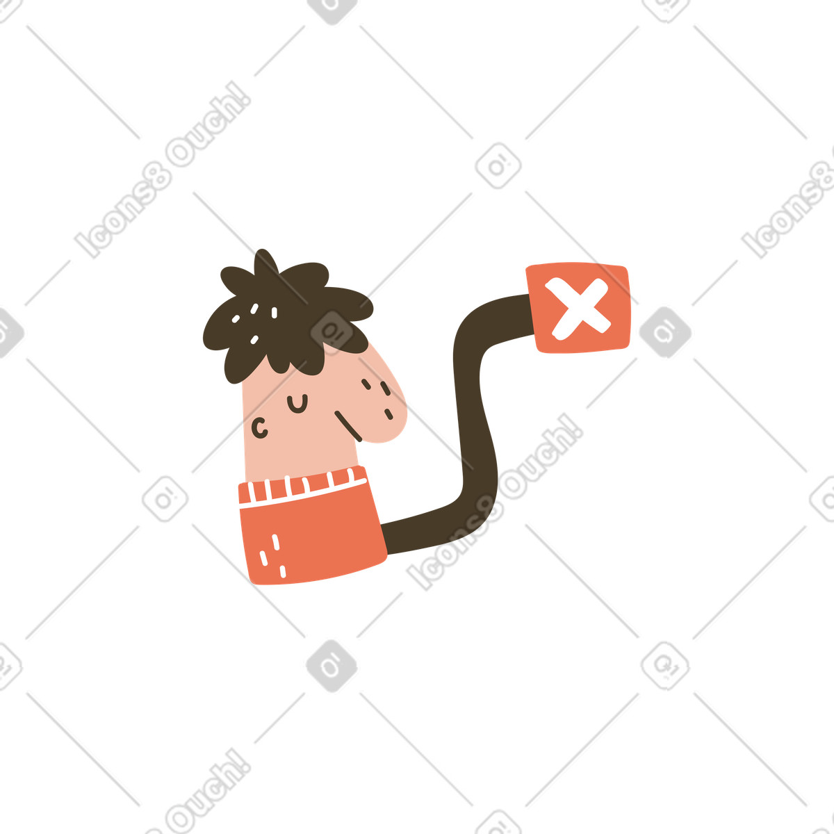 Dead-end road with cross sign, No access or bad gateway concept-Illustration im Karlsson-Stil als Download in PNG, SVG