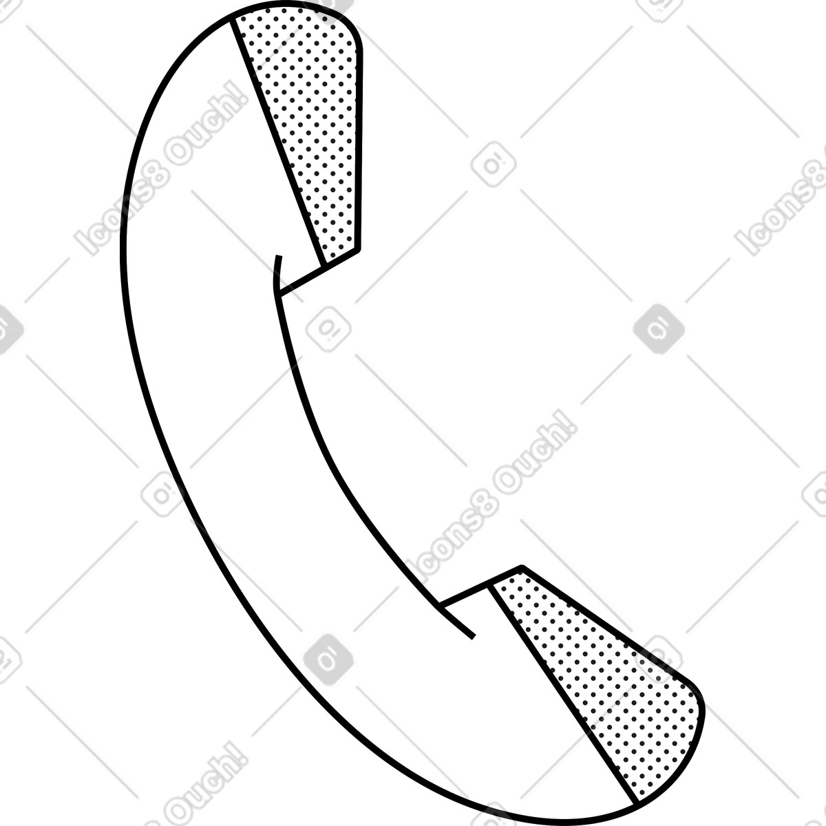 Cornetta del telefono illustrazione in stile Memphis scarica in PNG, SVG