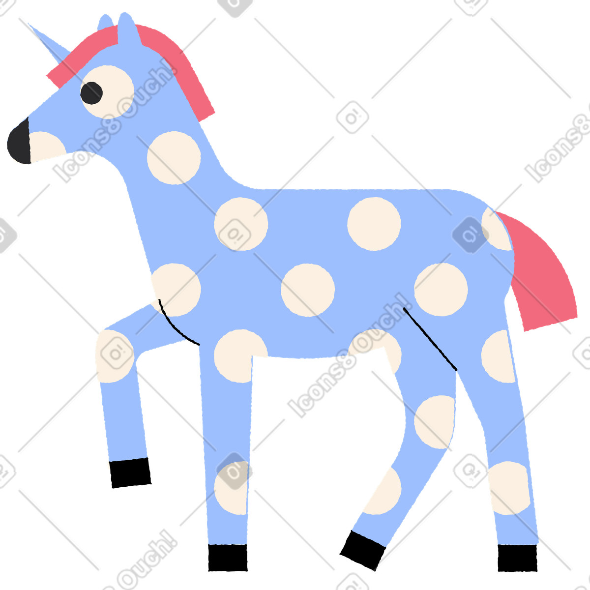 Pablo スタイルの ユニコーン のイラストをPNG、SVG形式でダウンロード