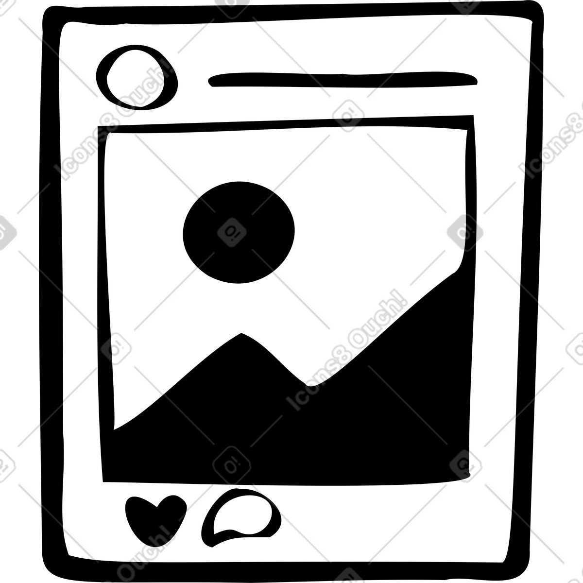 Post sui social media con una foto illustrazione in stile Journal scarica in PNG, SVG