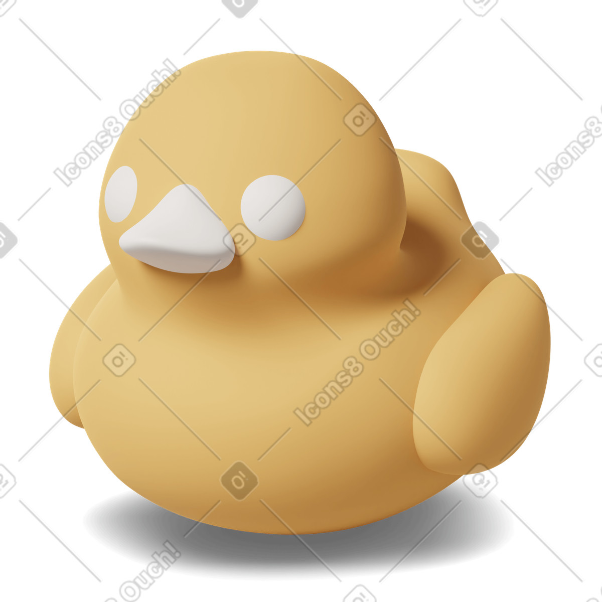 Yellow rubber duck illustration in 3D Casual life style download in PNG, SVG