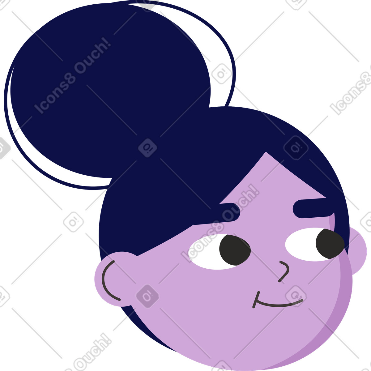 Illustration Girl head dans le style Dizzy à télécharger aux formats PNG, SVG