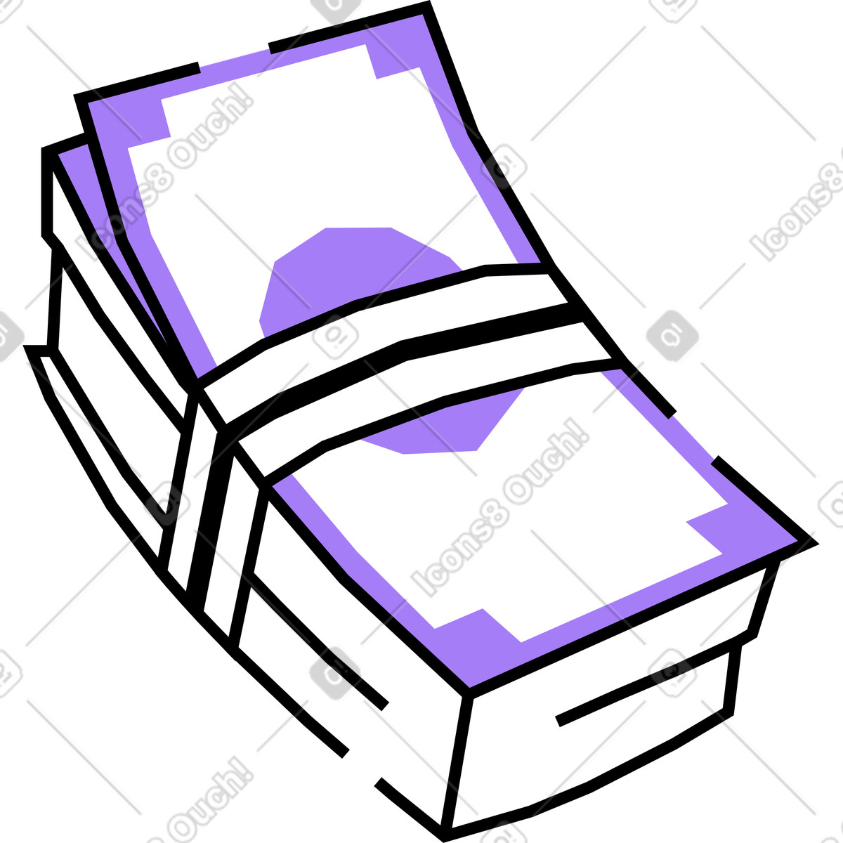 Amethyst 스타일의 지폐 팩 일러스트레이션 PNG, SVG 다운로드