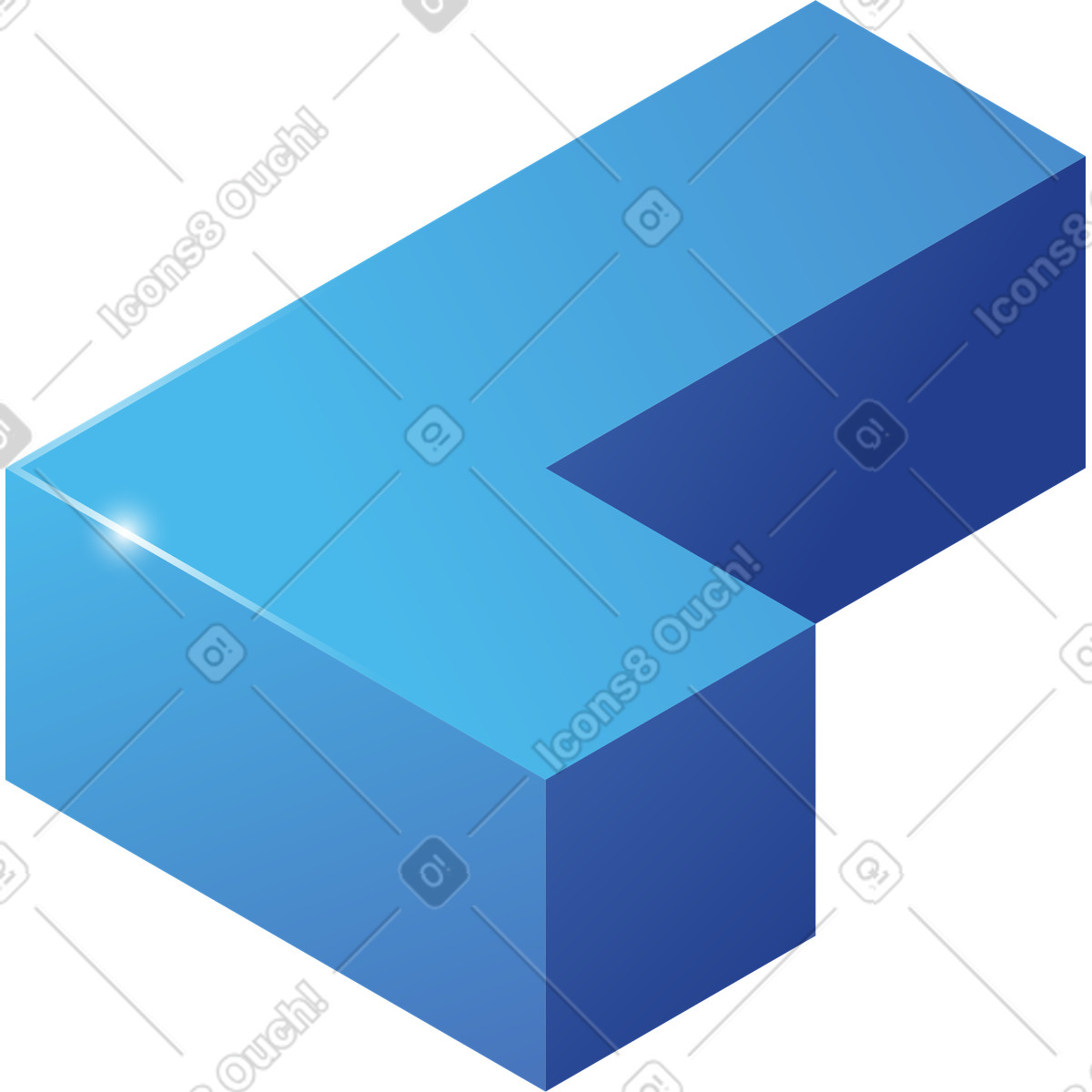 Blue letter l illustration in PNG, SVG