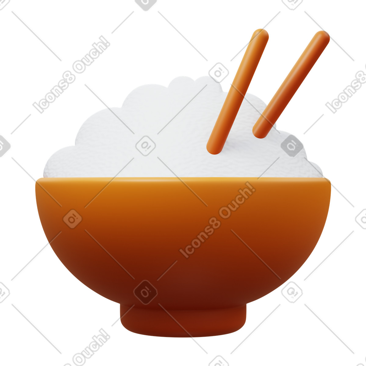 Rice bowl illustration in 3D Fluency style download in PNG, SVG