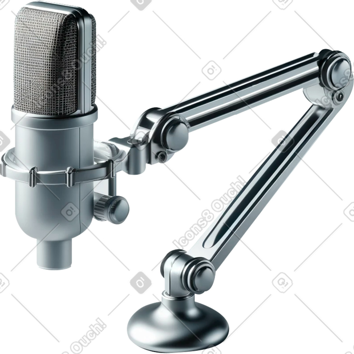 Ilustración Micrófono cromado en estilo Chromed a descargar en PNG y SVG