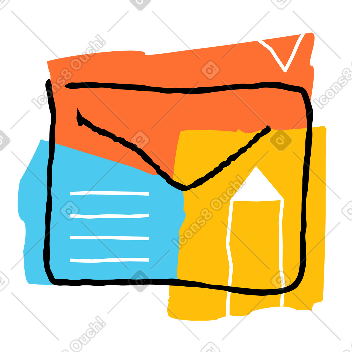 下载 Puzzle 风格的 Message envoyé 插画，支持 PNG、SVG 格式