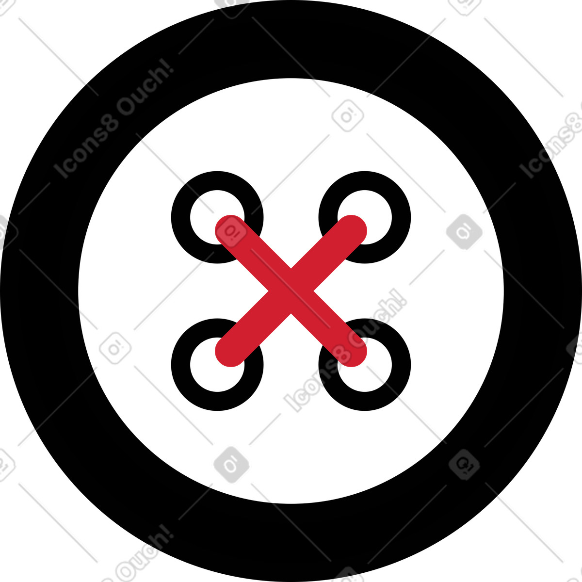 Ilustración Botón blanco con hilo en estilo Ruby a descargar en PNG y SVG