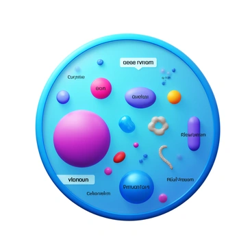 A detailed illustration of an animal cell, prominently featuring its organelles. Each organelle is labeled with key functions such as "respiration," "metabolism," "protein synthesis," and "cell division." The cell membrane is depicted clearly, surrounding the cytoplasm. The nucleus is visible, showcasing the nucleolus, with chromosomes illustrated within it. Mitochondria are shown, indicating their role in energy production. Ribosomes are scattered throughout the cytoplasm, with some attached to the endoplasmic reticulum. The Golgi apparatus is present, illustrating its function in packaging proteins. The illustration conveys a comprehensive view of the life processes occurring within the animal cell.