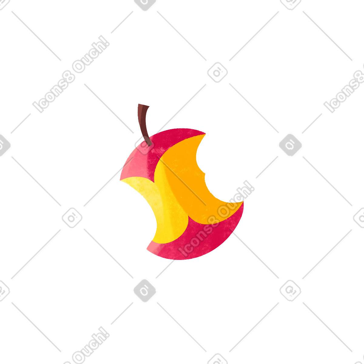 Illustration Gnawed apple dans le style Bonbon à télécharger aux formats PNG, SVG
