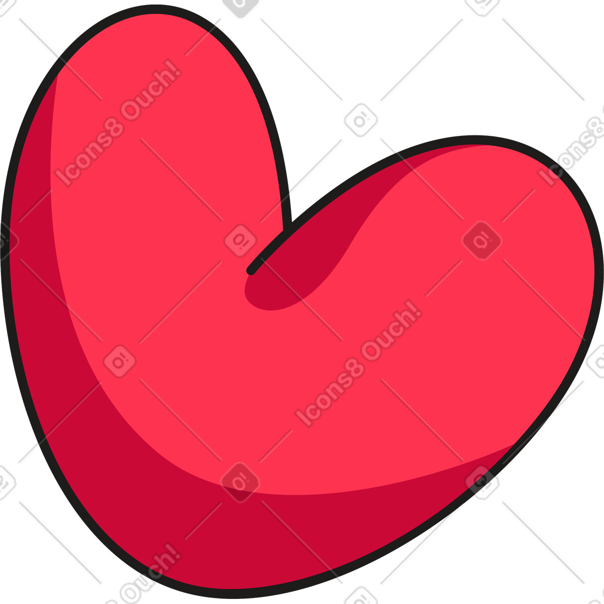 Ilustração de Coração vermelho em no estilo Moji para baixar em PNG, SVG