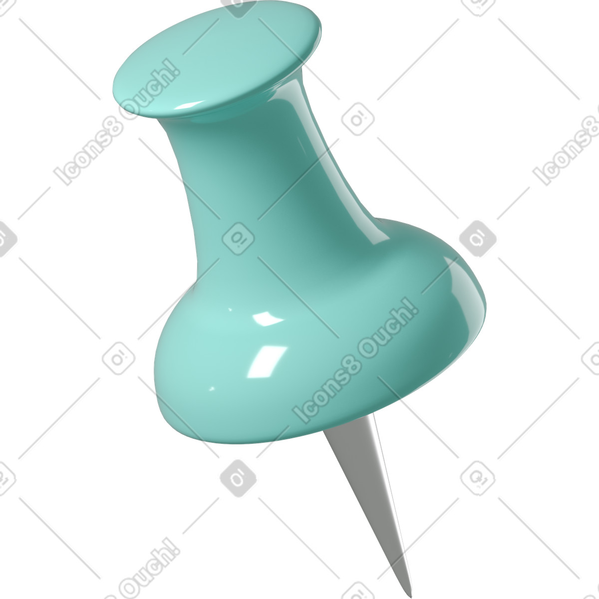 Blue drawing pin illustration in 3D Business style download in PNG, SVG