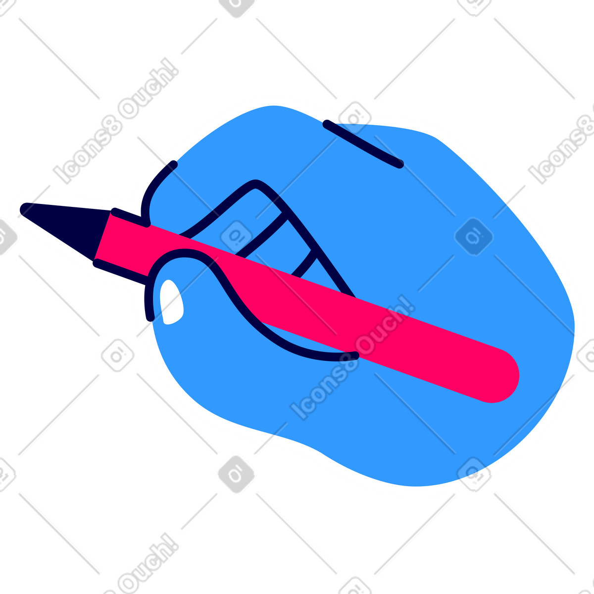 Rondy Stickers 스타일의 손 쓰기 일러스트레이션 PNG, SVG 다운로드