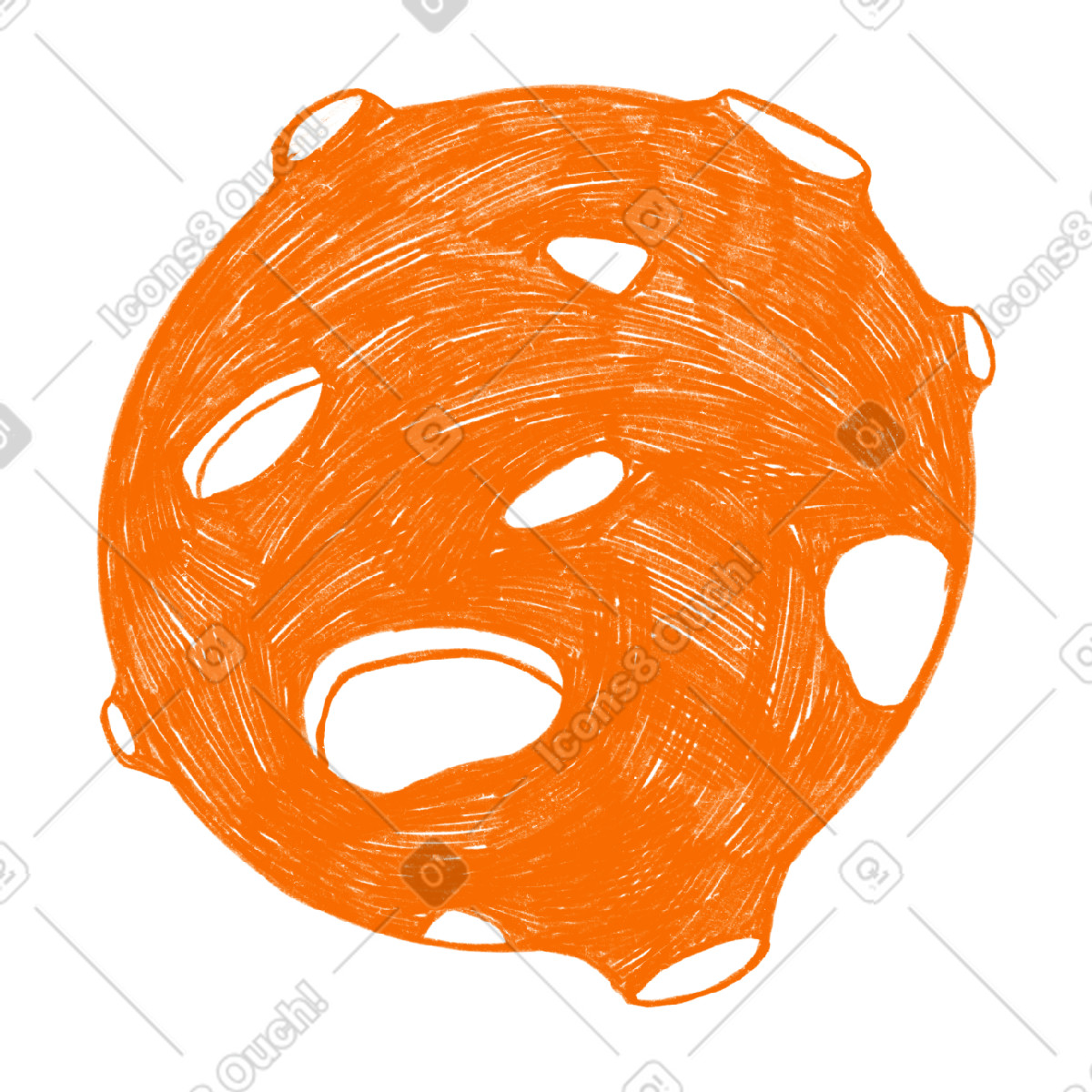 Orange moon-Illustration im Biro-Stil als Download in PNG, SVG
