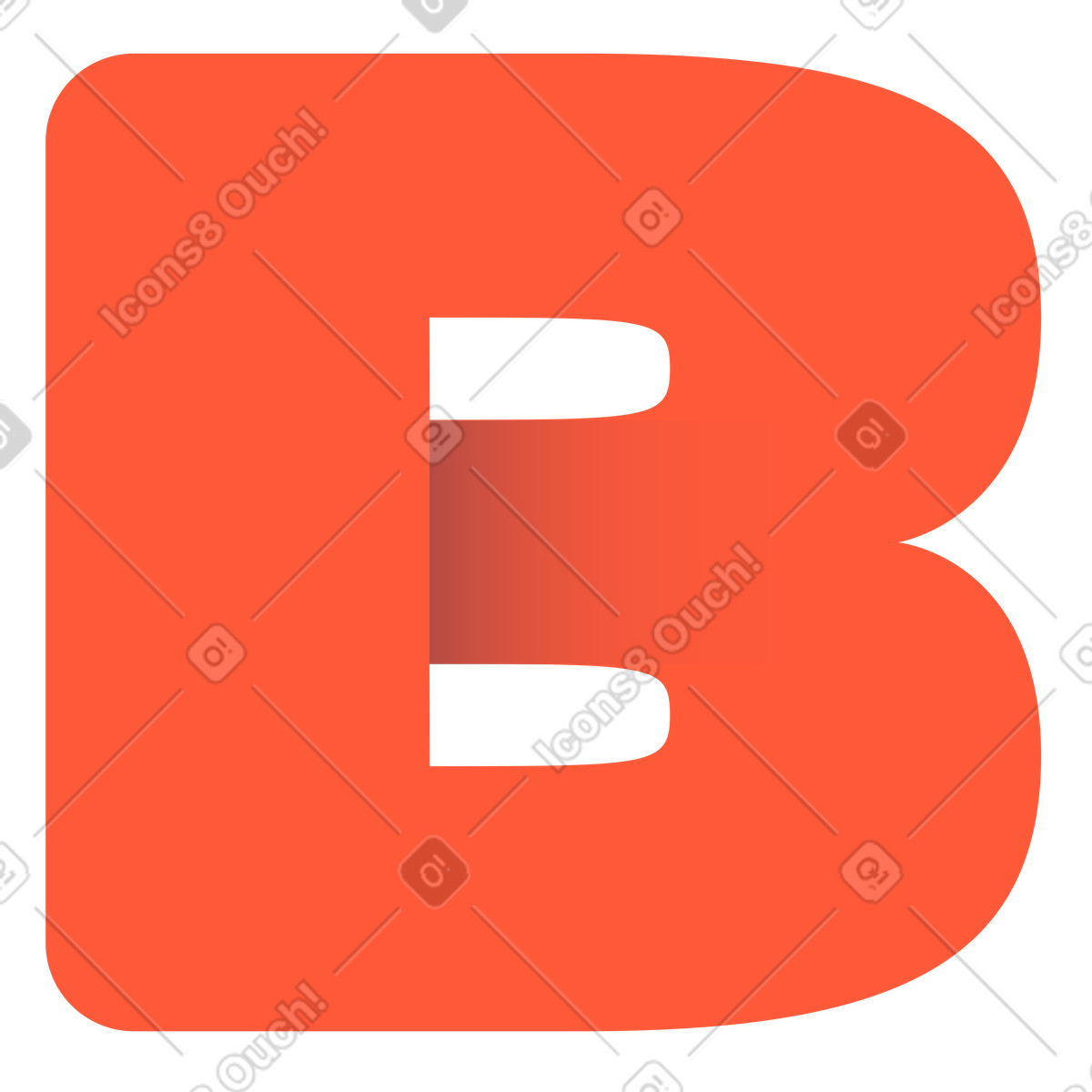 Beam スタイルの 文字b のイラストをPNG、SVG形式でダウンロード
