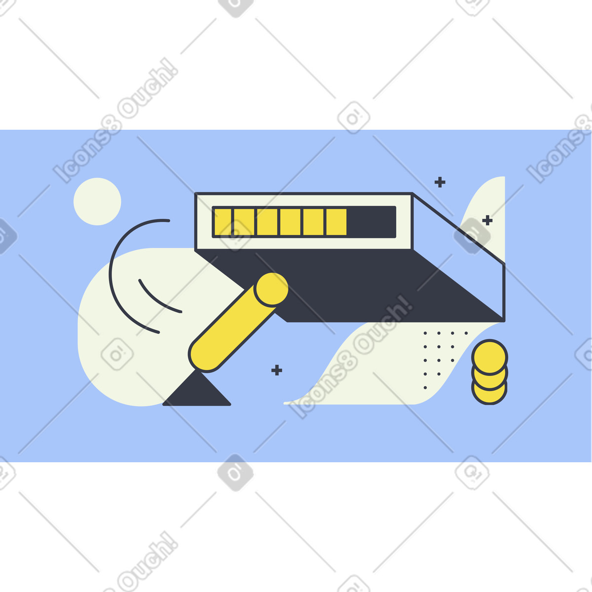 Abstract progress bar, Download process or file transfer concept illustration in style in PNG, SVG