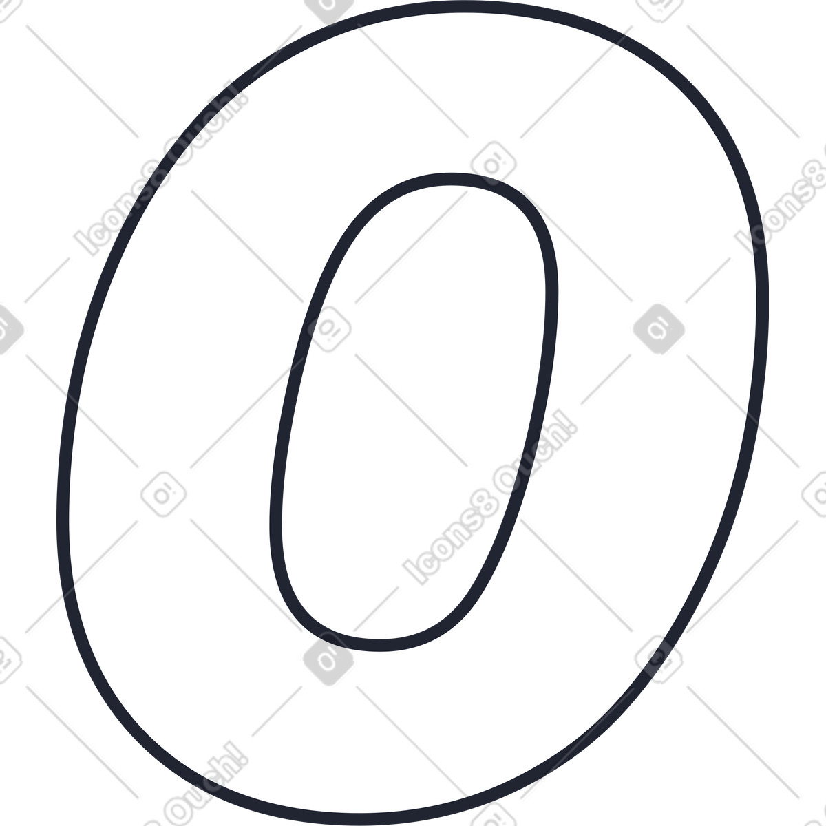 Ilustração de Número zero em no estilo Pablita para baixar em PNG, SVG