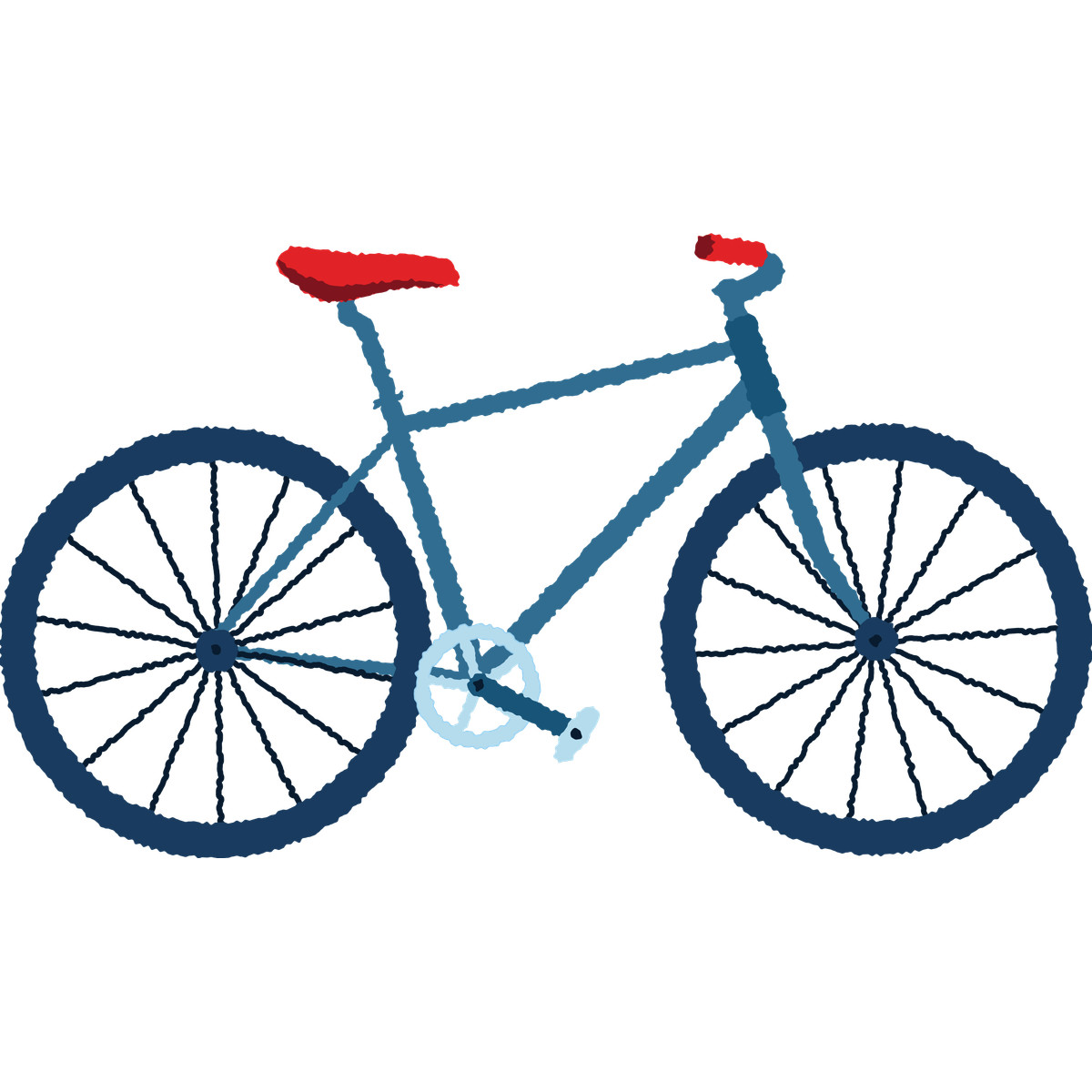 Bicycle illustration in Cherry style download in PNG, SVG