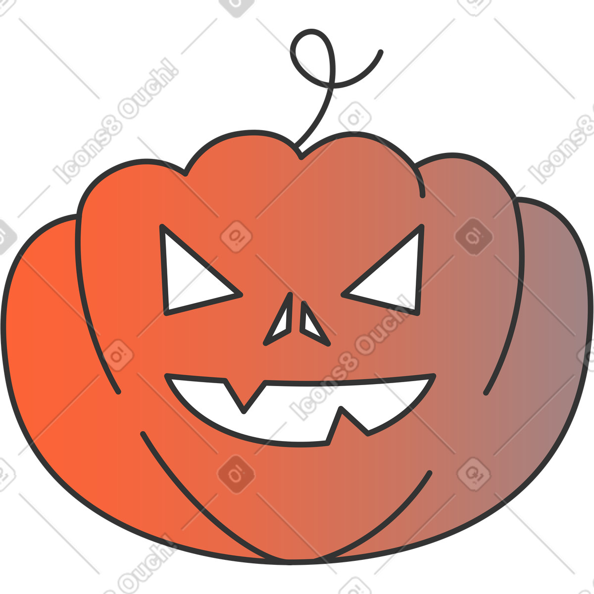 Ilustración Calabaza en estilo Crayon a descargar en PNG y SVG