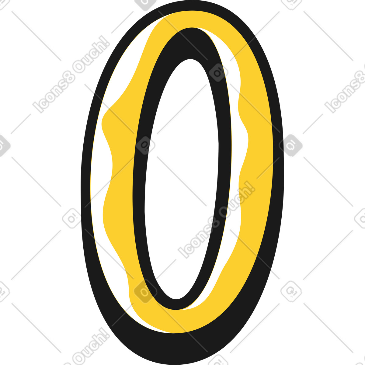 Ilustração de Letras zero em no estilo Taxi para baixar em PNG, SVG