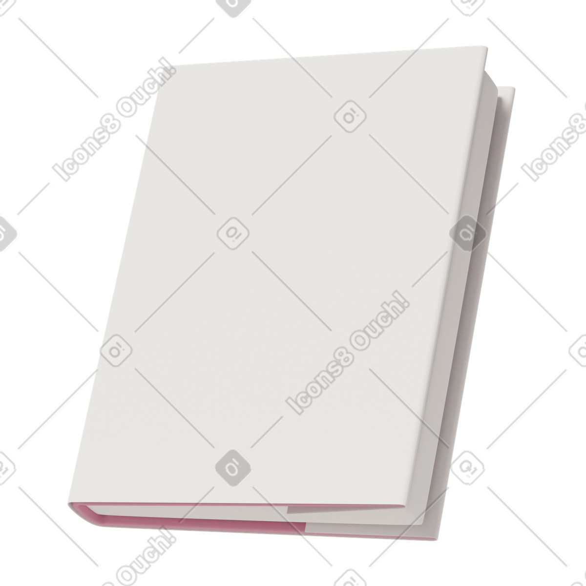 Three quarter back view book cover mockup illustration in 3D Casual life style download in PNG, SVG