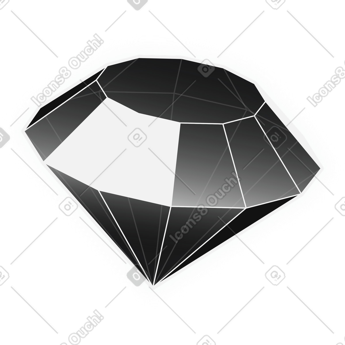Gemstone illustration in Inverse style download in PNG, SVG