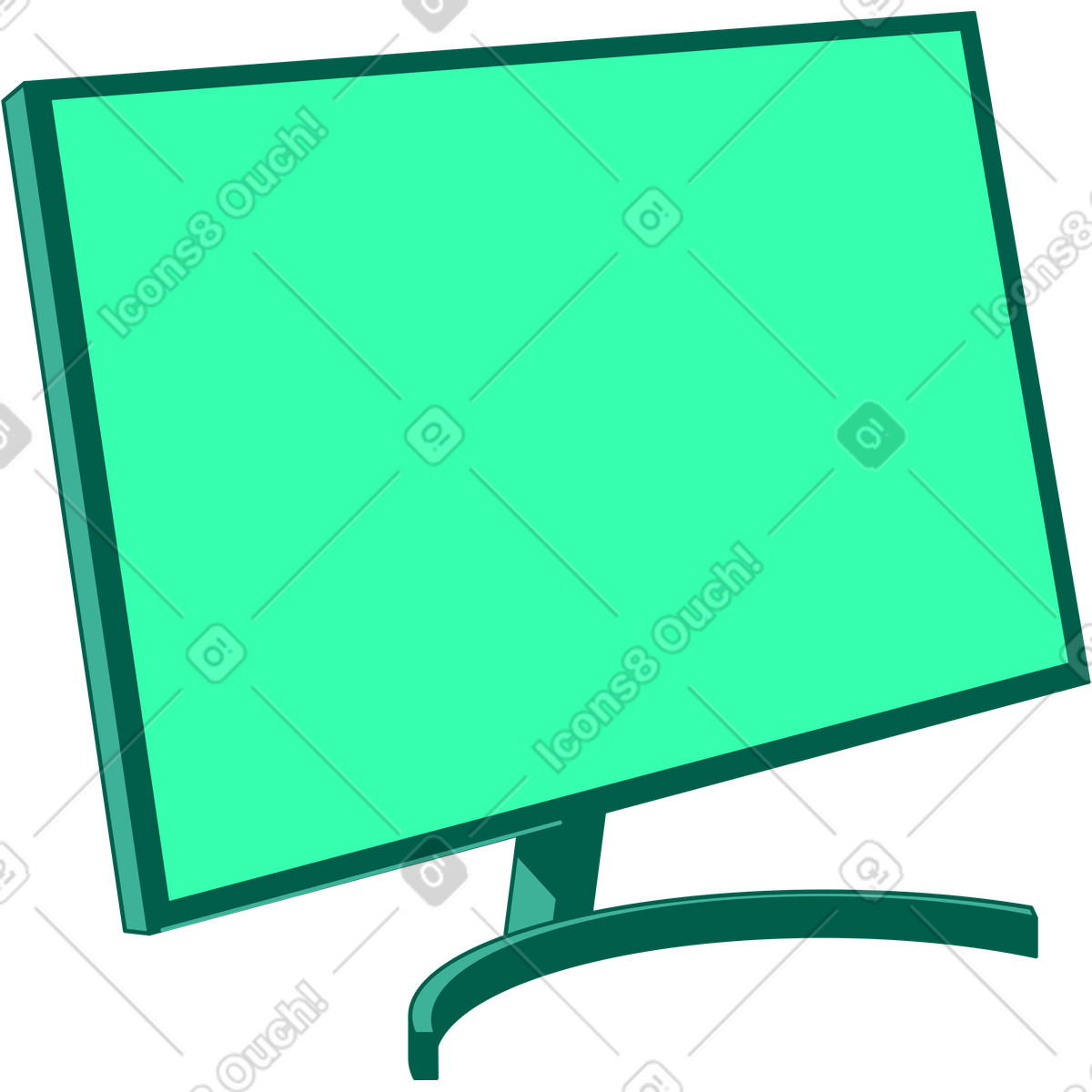 Wide monitor illustration clipart highlighting contemporary technology hardware
