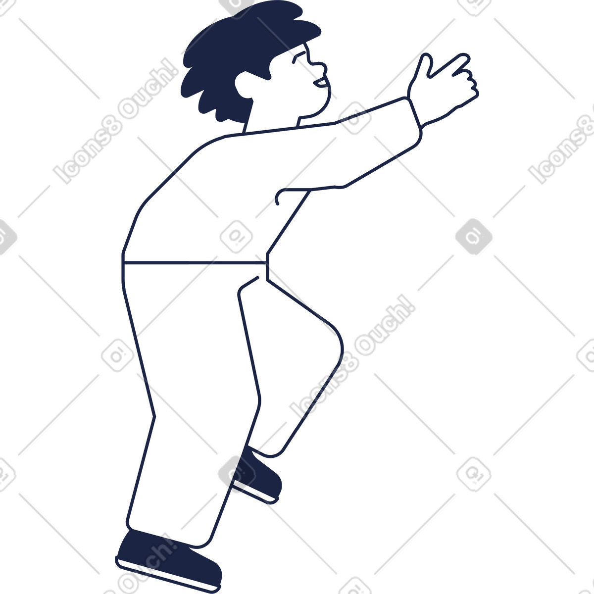 Junge kind 2 linie-Illustration im Urban Line-Stil als Download in PNG, SVG