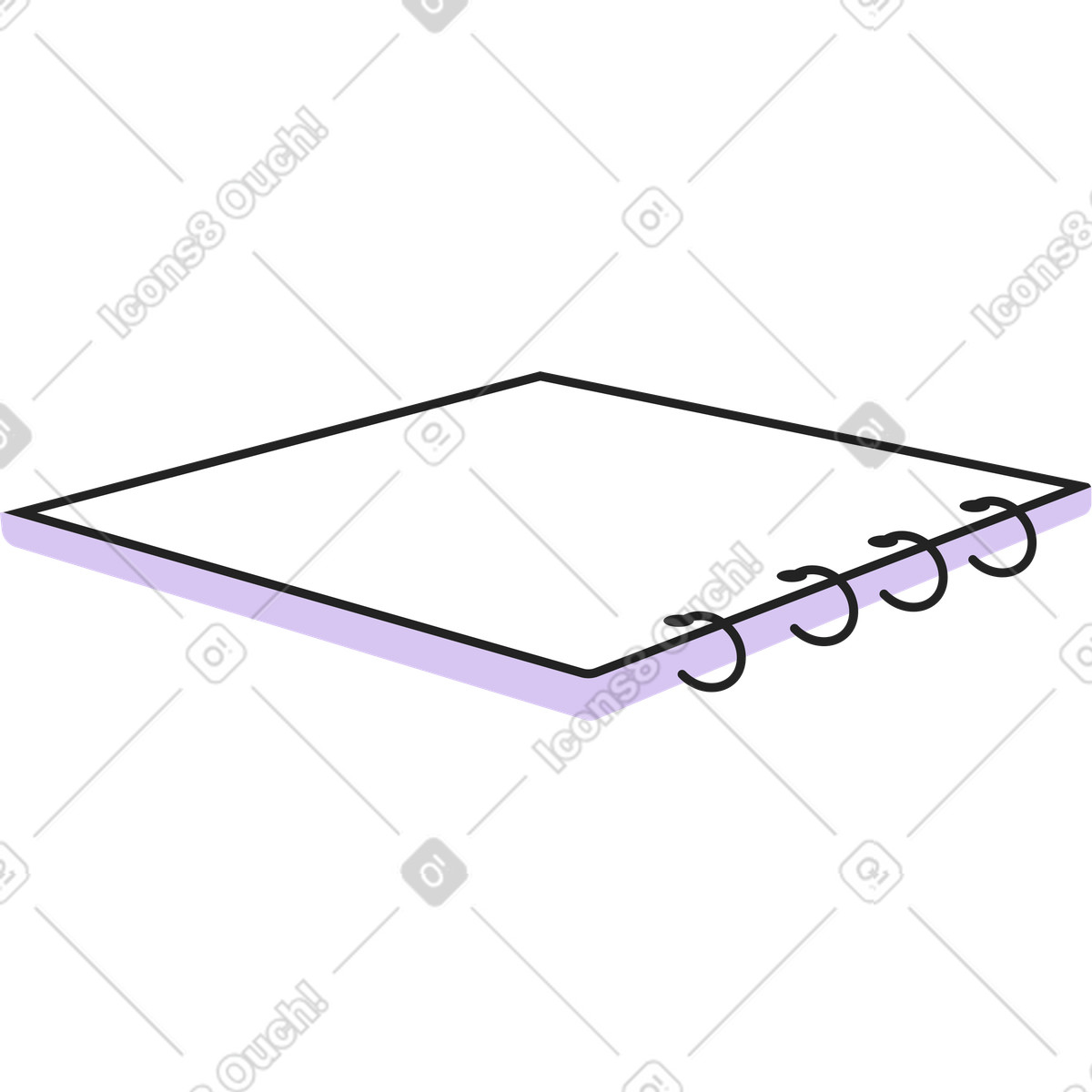 Blocco note con anelli illustrazione in stile Sammy Line scarica in PNG, SVG