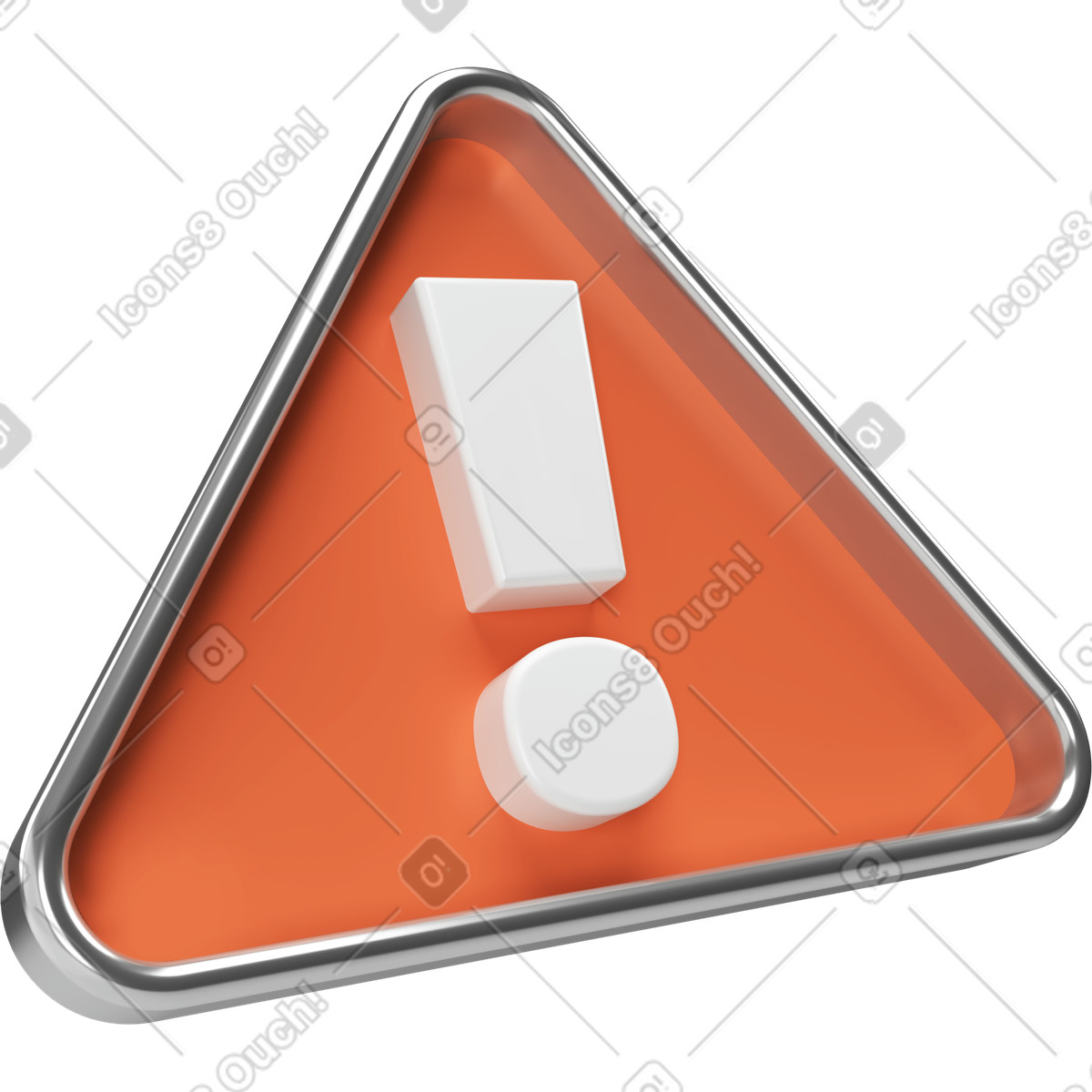 Illustration Panneau d'avertissement dans le style 3D Corporate à télécharger aux formats PNG, SVG