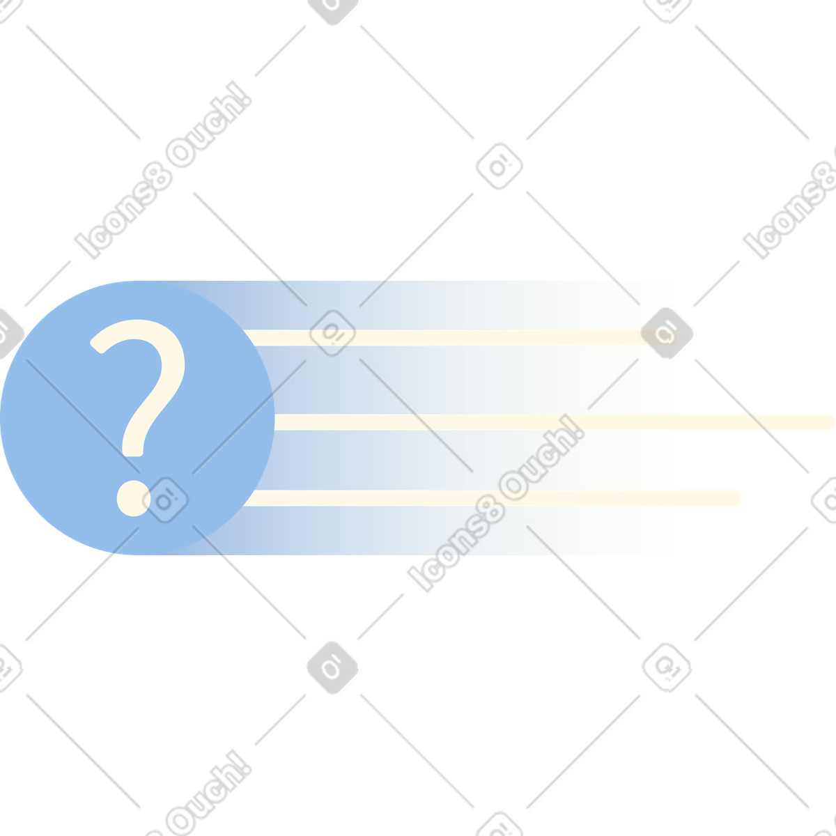 Data flow with question icon illustration in PNG, SVG