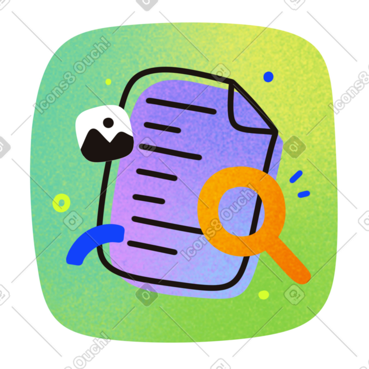 Ilustração de Searching documents em no estilo Flow para baixar em PNG, SVG