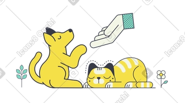 Hand showing care for household animals PNG, SVG
