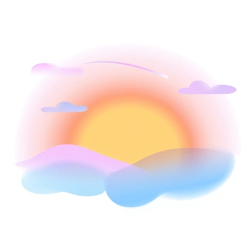 A vibrant sunrise with colors transitioning from deep oranges to soft pinks fills the sky. A jet trail stretches across the horizon, glowing in the early morning light. The landscape below is silhouetted against the brightening sky, with the outlines of hills softly visible. A few scattered clouds catch the warm hues of the sun, enhancing the scene's warmth. The overall atmosphere reflects the freshness and promise of a new day.