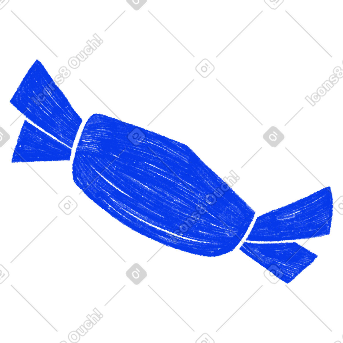 下载 Biro 风格的 蓝色包装的糖果 插画，支持 PNG、SVG 格式
