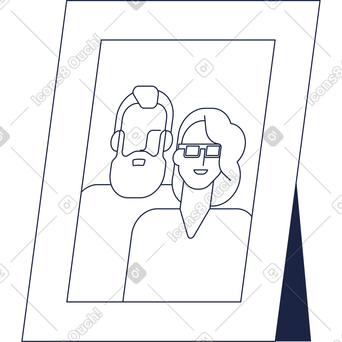 Illustration Portrait de famille dans le cadre style Urban Line à télécharger aux formats PNG, SVG