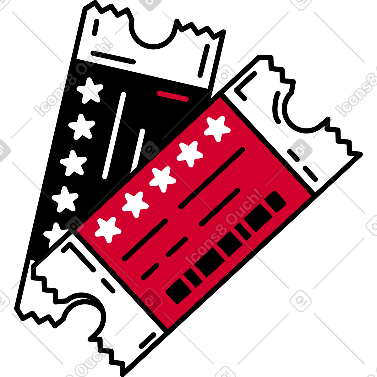 Kinokarten-Illustration im Ruby-Stil als Download in PNG, SVG