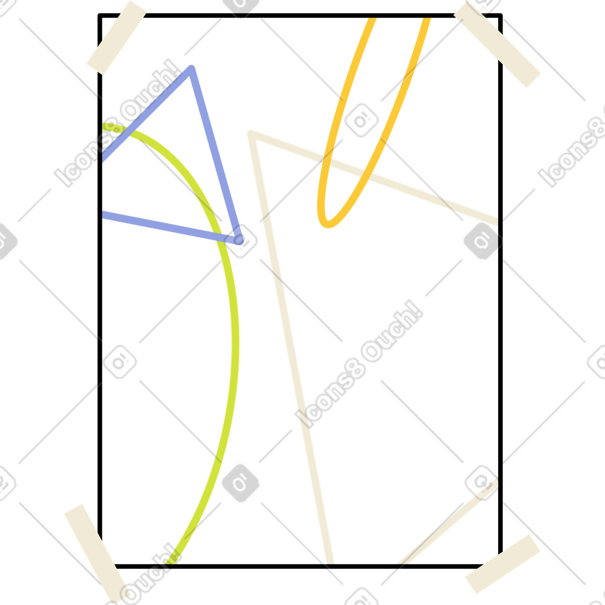 Ilustração de Pintura abstrata com fita em no estilo Juicy para baixar em PNG, SVG