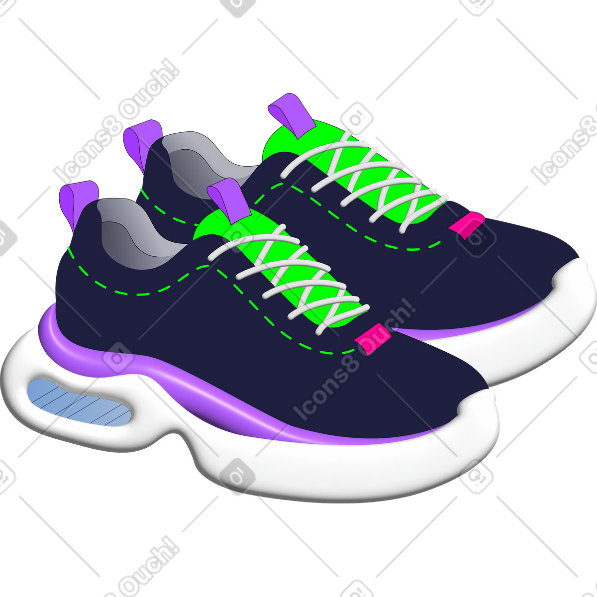 Sporty sneakers illustration in Pop style download in PNG, SVG