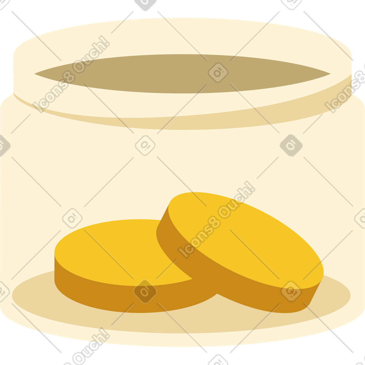 Jar with coins illustration in Catchy style download in PNG, SVG