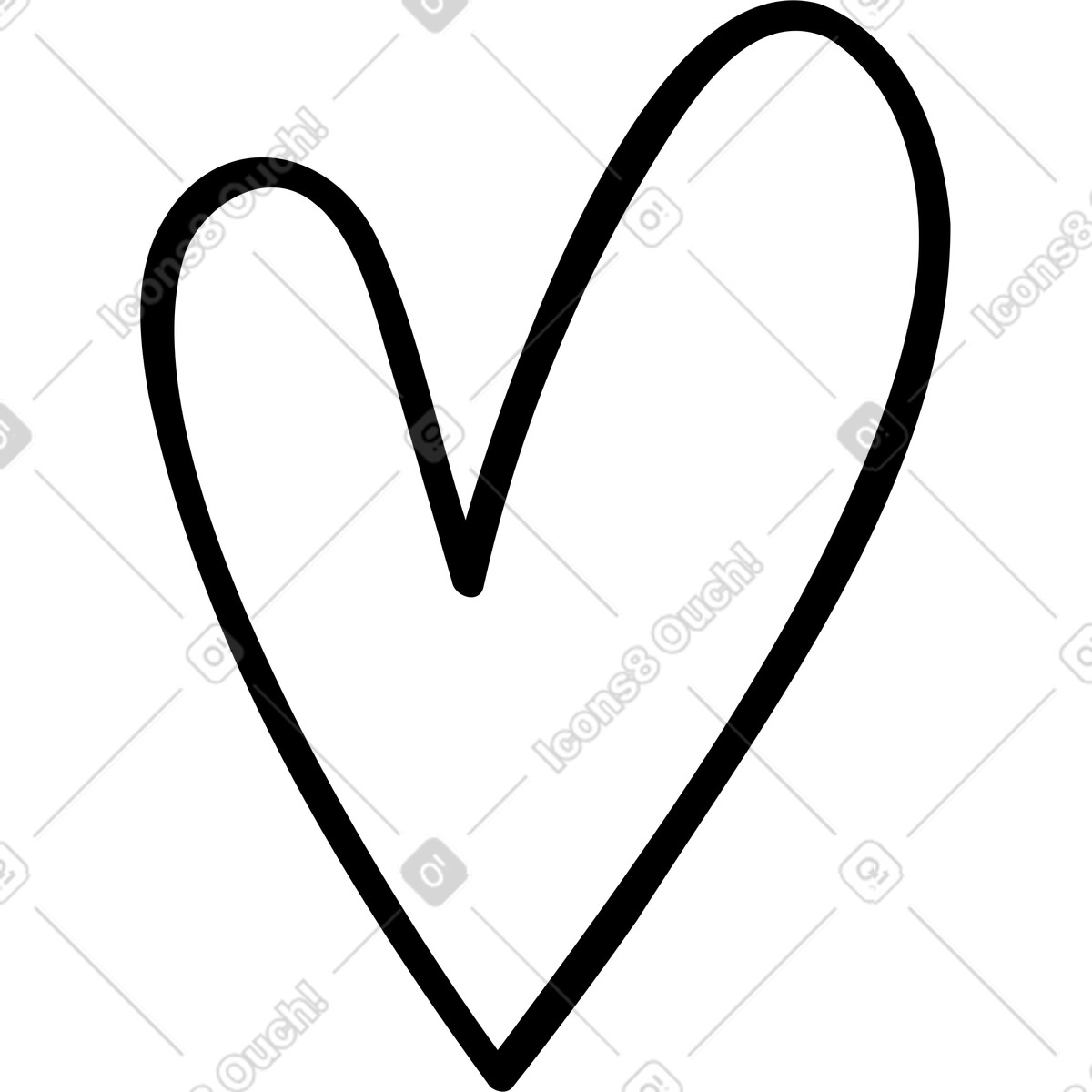 Ilustración Corazon negro en estilo Twirl a descargar en PNG y SVG