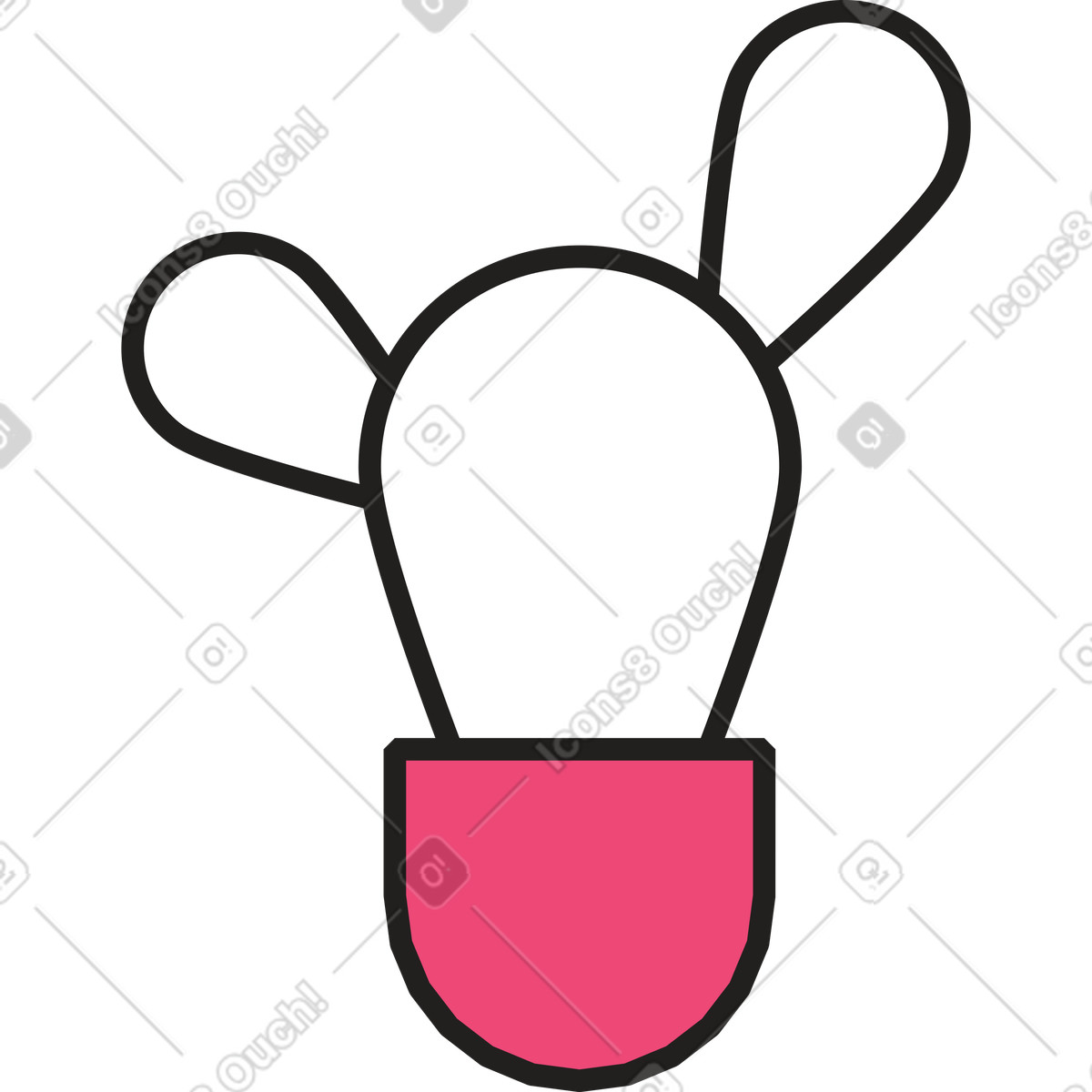Cactus in vaso rosa illustrazione stile Dazzle Line scarica PNG, SVG