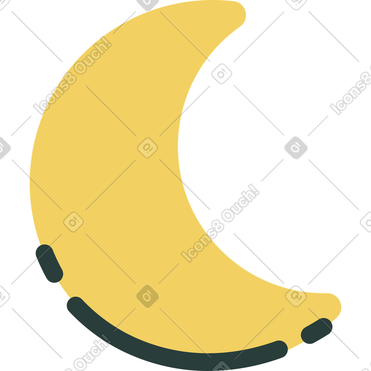 Moon illustration in Macaroni style download in PNG, SVG