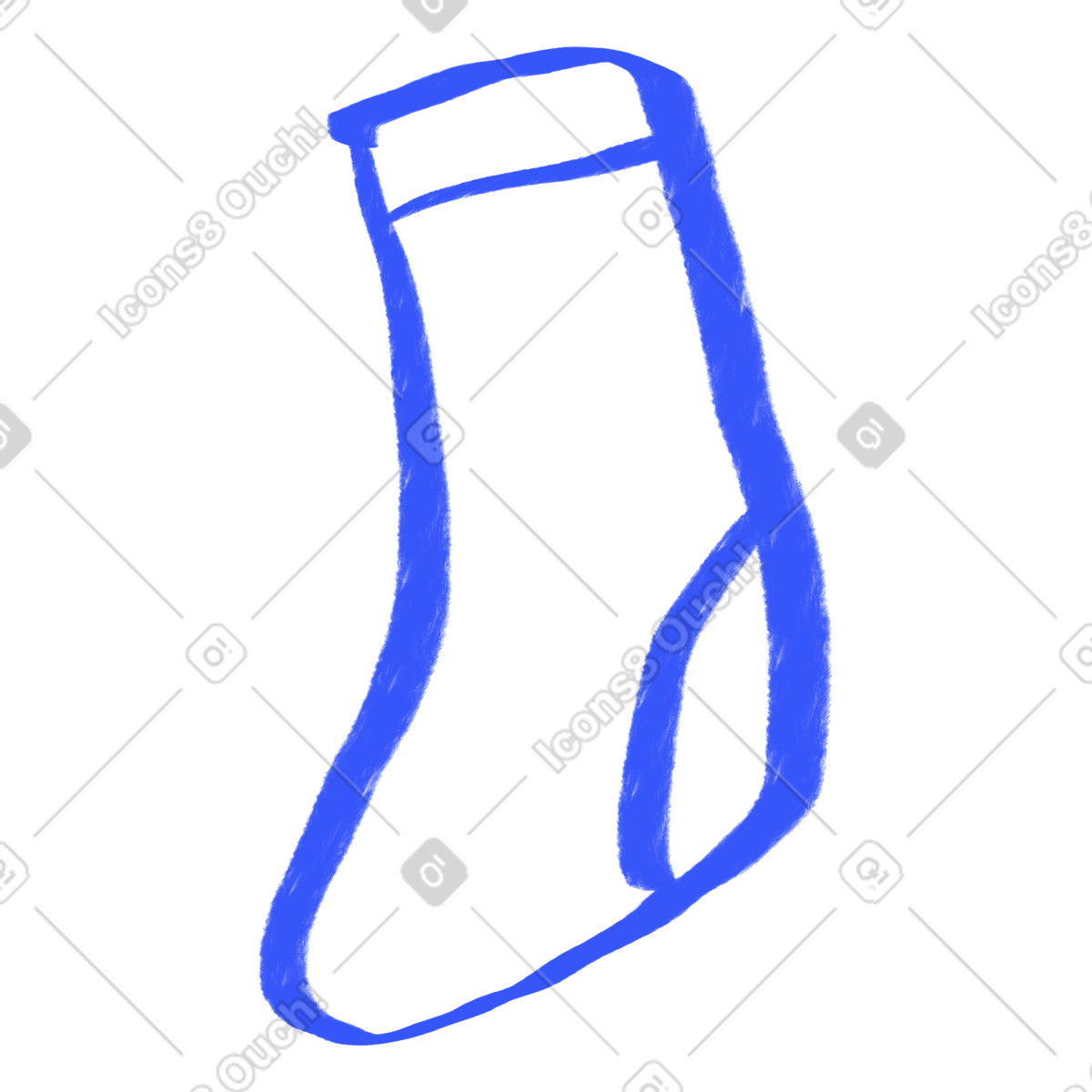Small blue sock illustration in Quirky style download in PNG, SVG