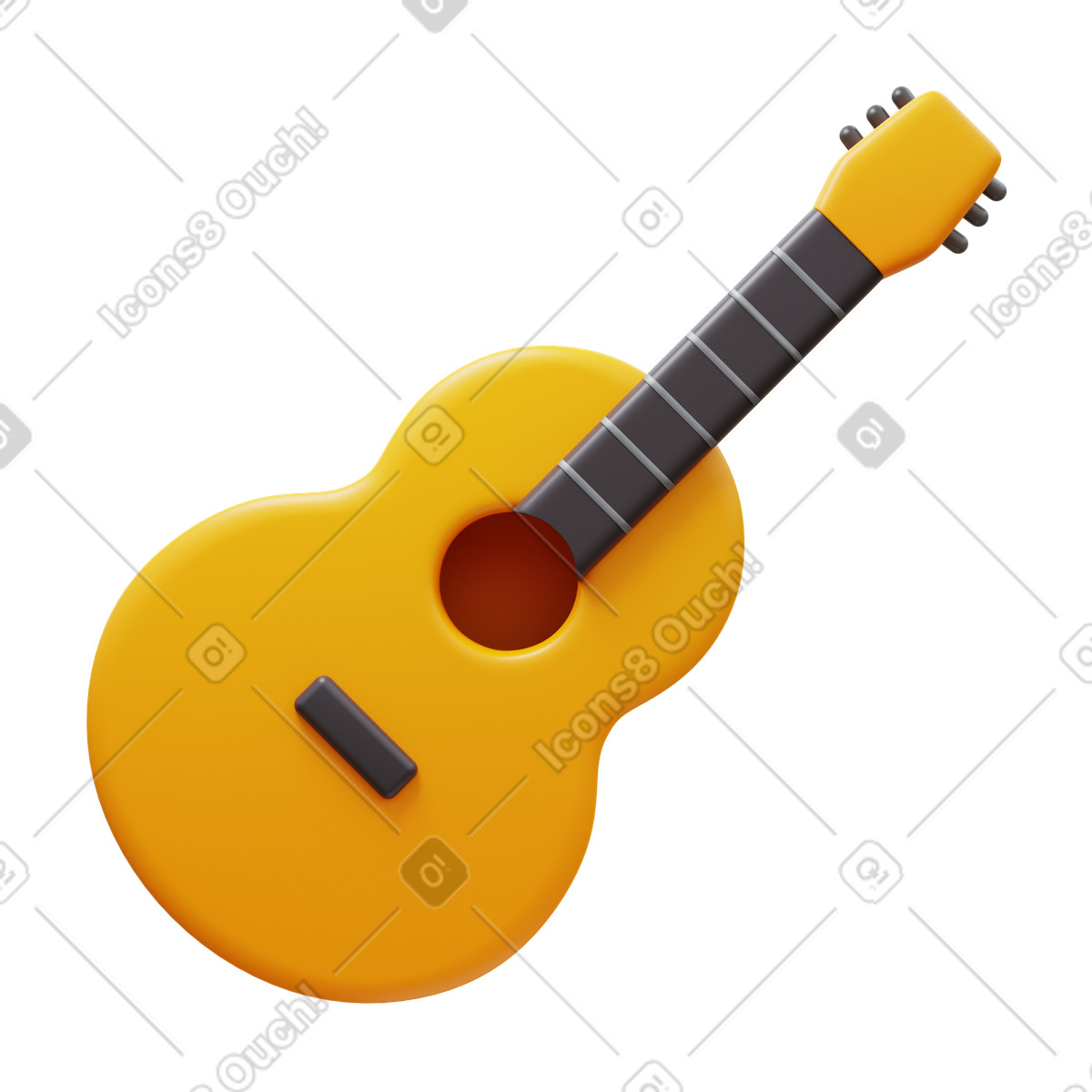 3D Fluency スタイルの Guitar のイラストをPNG、SVG形式でダウンロード