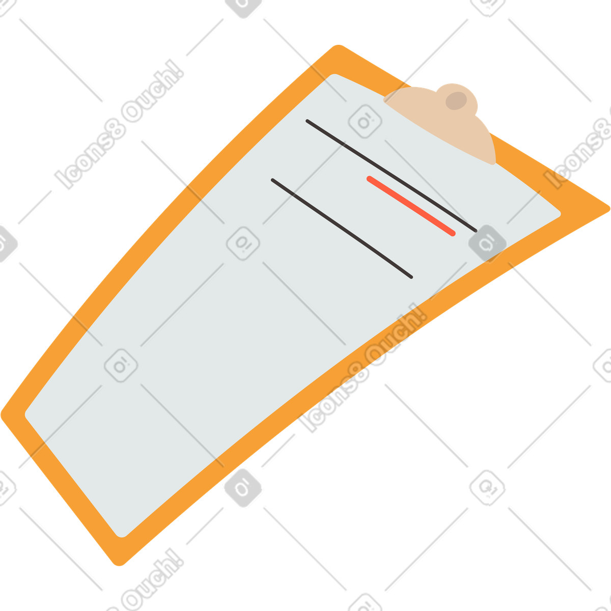 Ilustración Document on an orange backing en estilo Dizzy a descargar en PNG y SVG