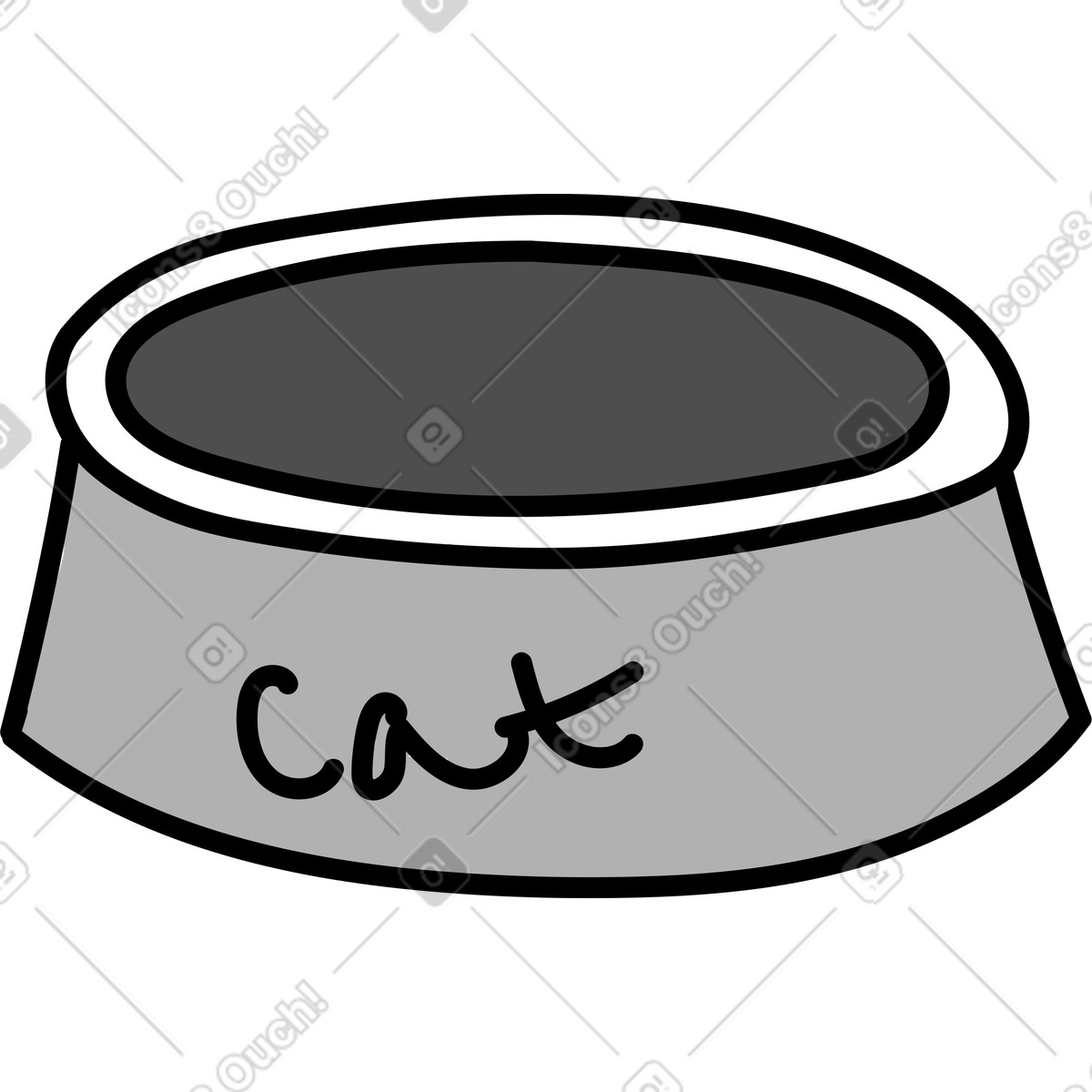 Cat's bowl illustration in Purr style download in PNG, SVG